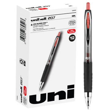 Uniball Signo 207 Gel Pen 12 Pack, 0.7mm Medium Red Pens, Gel Ink Pens Office Supplies Sold By Uniball Are Pens, Ballpoint Pen, Colored Pens, Gel Pens, Fine Point, Smooth Writing Pens