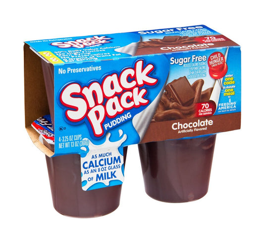 Snack Pack Pudding Chocolate Sugar Free 13 OZ (Pack of 12)