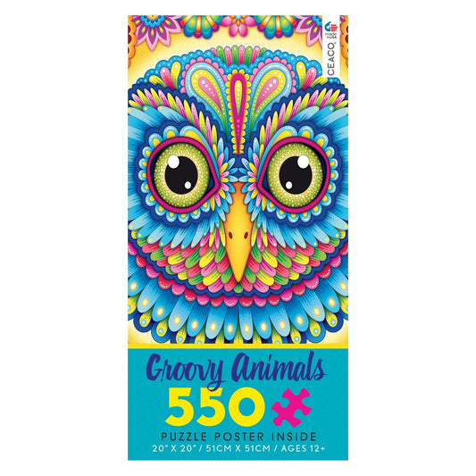 Ceaco 550Pc Groovy Tropicalia Jigsaw Puzzle by Thaneeya McArdle - Groovy Animals Bright Owl Puzzle