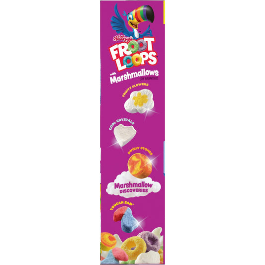 Froot Loops Breakfast Cereal with Marshmallows, Fruit Flavored, Breakfast Snacks, Family Size, Original with Marshmallows, 17.7oz Box