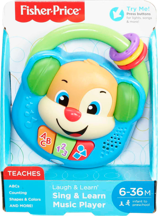 Fisher-Price Laugh & Learn Baby & Toddler Toy Sing & Learn Music Player Pretend Radio With Lights & Songs For Ages 6+ Months