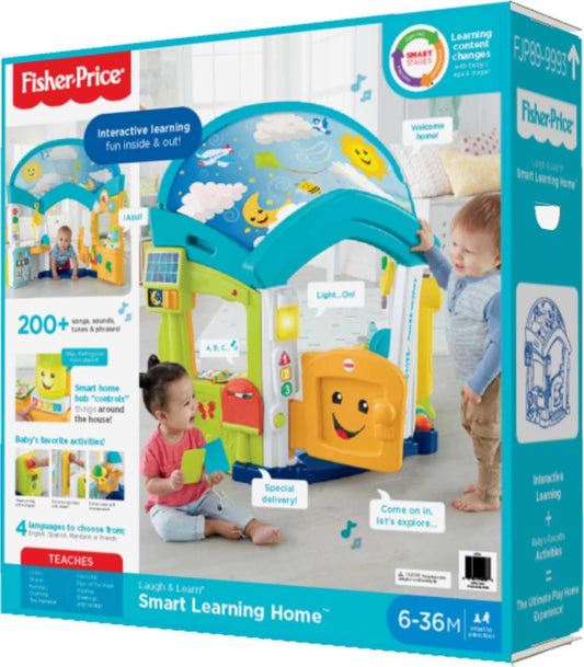 Fisher-Price Laugh & Learn Baby & Toddler Playset Smart Learning Home Interactive Playhouse with Smart Stages Content for Ages 6+ Months (Amazon Exclusive)