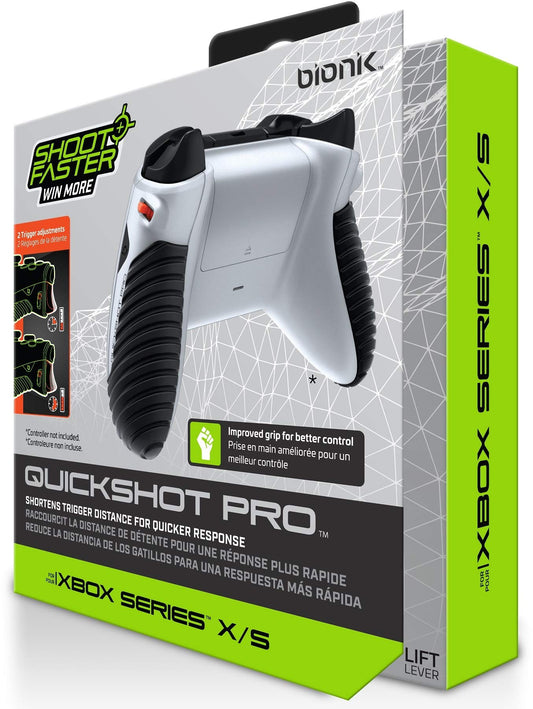 Bionik Quickshot Pro For Xbox Series X/S: Custom Grip and Dual Trigger locks for Faster Shots and Improved Gameplay