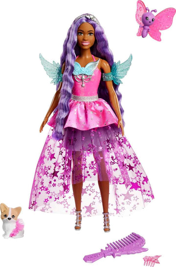 Barbie Doll with Two Fairytale Pets and Fantasy Dress, Barbie “Brooklyn” Doll From Barbie A Touch of Magic, 7-inch Long Fantasy Hair, Small