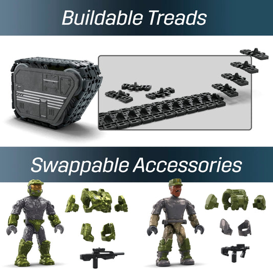 MEGA Halo Infinite Toys Building Set for Kids, Unsc Elephant Sandnest Tank with 2041 Pieces, 5 Poseable Micro Action Figures and Accessories