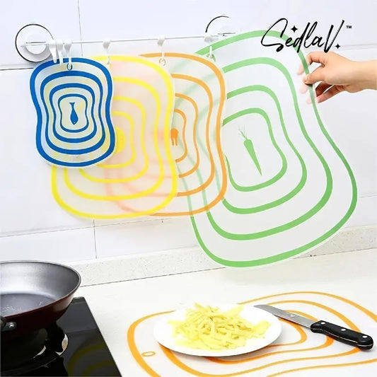 SEDLAV Transparent Plastic Chopping Board for Kitchen - Flexible Frosting Classification & Fruit Cutting Mat - Scrape, Slice, Dice with Ease Durable Plastic Fruit Chopping Board.