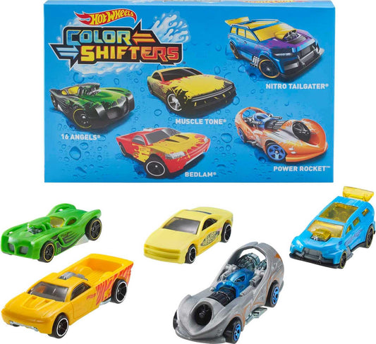 Hot Wheels 1:64 Scale Toy Cars, Color Shifters 5-Pack with Repeat Color-Change Feature, Water Play for Repeat Transformation (Styles May Vary), Multicolor, 5 count (Pack of 1)