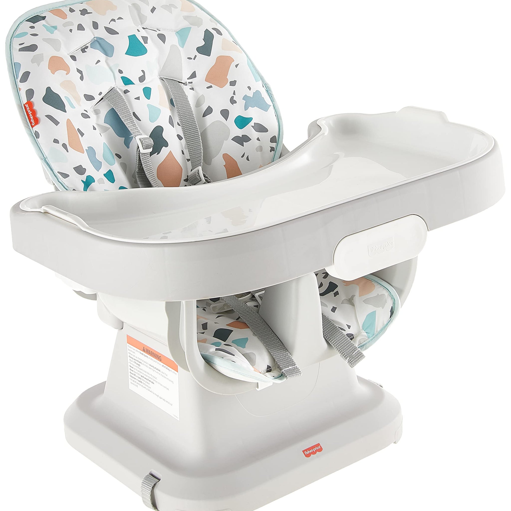 Fisher-Price Baby Spacesaver Simple Clean High Chair Baby To Toddler Portable Dining Seat With Removable Tray Liner, Pacific Pebble