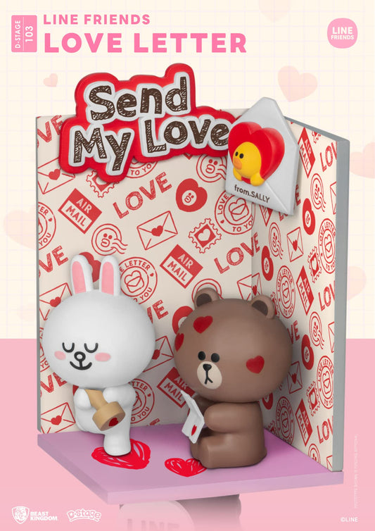 Beast Kingdom Line Friends: Love Letter DS-103 D-Stage Diorama Statue, Multicolor, 6 inches