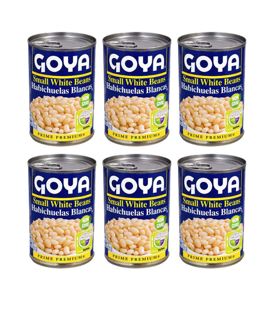 Goya Small White Beans Habichuelas Blancas 15.5 Oz. Pack Of 6.