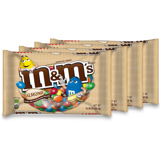 M&M's Almond Chocolate Candy 15.9-Ounce Bag (Pack of 4)