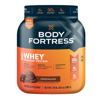 Body Fortress 100% Whey, Premium Protein Powder, Chocolate, 1.78lbs (Packaging May Vary)