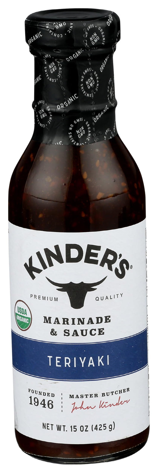 KINDERS Organic Teriyaki Marinade & Sauce, 15 OZ