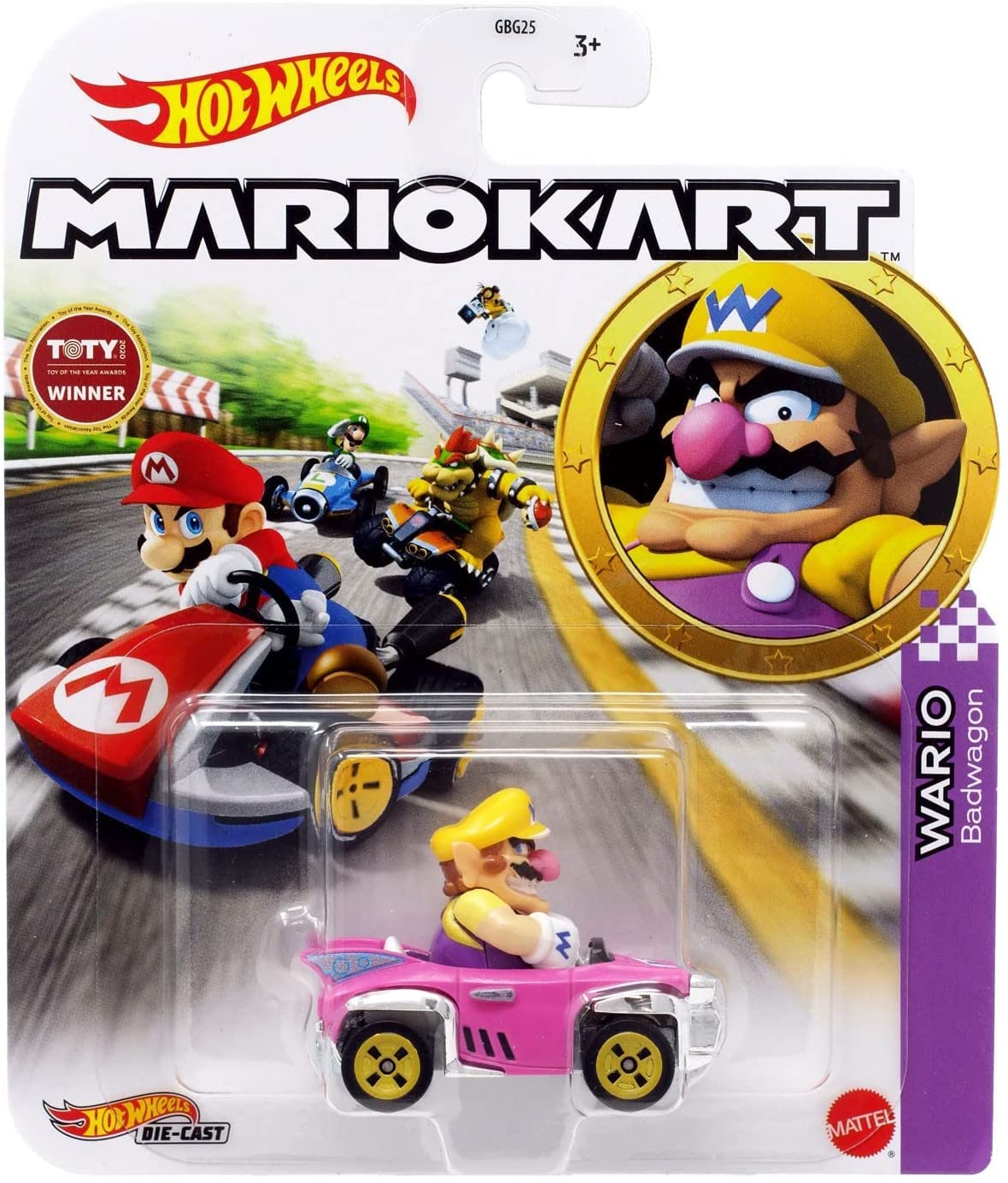 Hot Wheels Mattel Super Mario Kart Mod Wario Badwagon – 1:64 Scale, Multicoloured (GRN22)