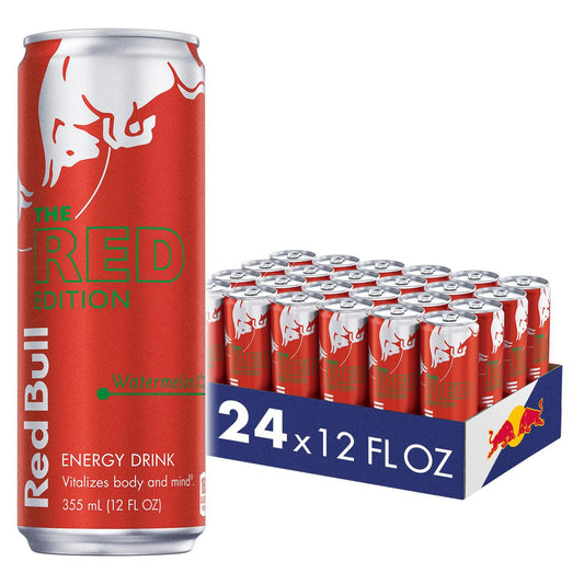 Red Bull Energy Drink, Watermelon, Red Edition, 12 Fl Oz (Pack of 24)