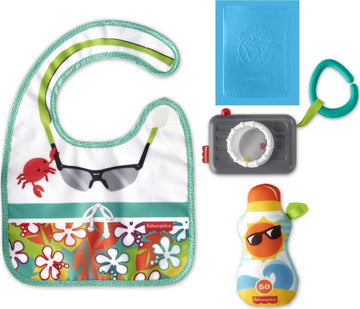 Fisher-Price Tiny Tourist Gift Set, 4 travel-themed baby toys for take-along play