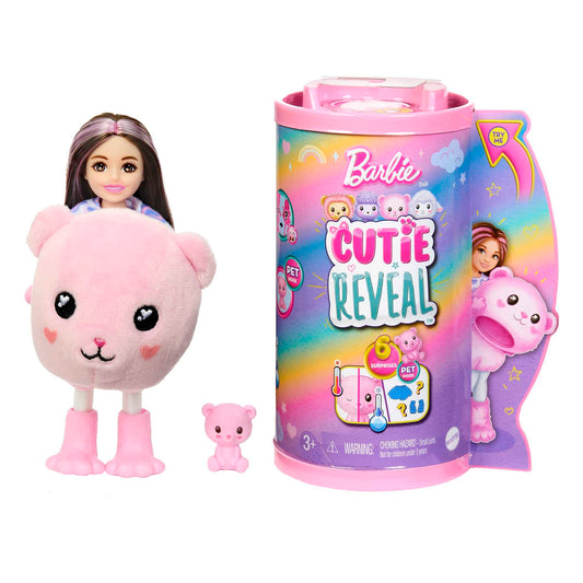 Barbie Cutie Reveal Chelsea Doll & Accessories, Teddy Bear Plush Costume & 6 Surprises Including Color Change, Cozy Cute Tees Series