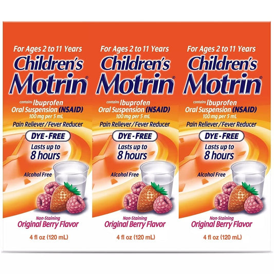 Children's Motrin Oral Suspension, 4 Ounce (Pack of 3)