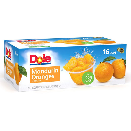 Dole Mandarin Orange Bowl, 4oz Cup (Pack of 16 Cups, Total of 64 Oz) - SET OF 2