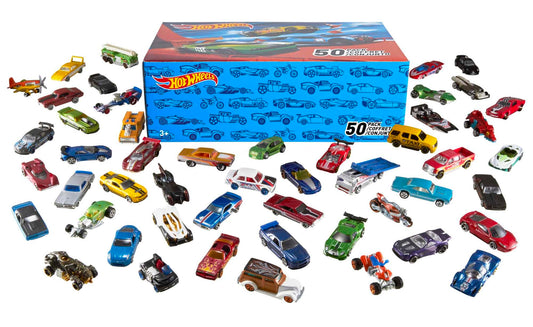 Hot Wheels Toy Cars & Trucks, 50-Pack of 1:64 Scale Vehicles, Individually Packaged, Styles May Vary (Amazon Exclusive)