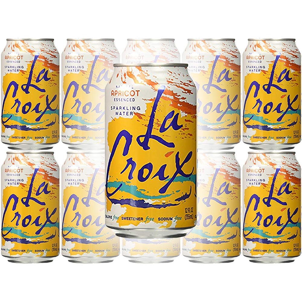 La Croix Apricot Naturally Essenced Flavored Sparkling Water, 12 oz Can (Pack of 10, Total of 120 Oz)