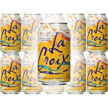 La Croix Apricot Naturally Essenced Flavored Sparkling Water, 12 oz Can (Pack of 10, Total of 120 Oz)