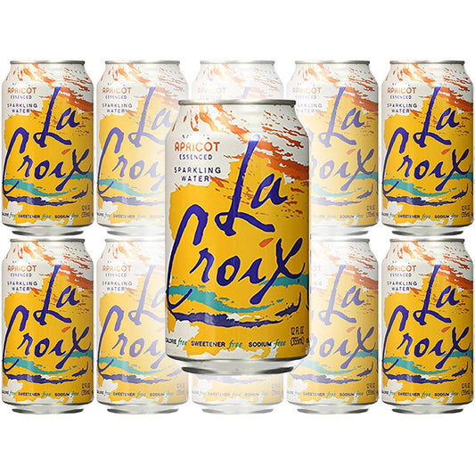 La Croix Apricot Naturally Essenced Flavored Sparkling Water, 12 oz Can (Pack of 10, Total of 120 Oz)