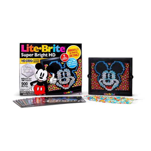 Lite-Brite Super Bright HD - Disney 100 Years of Wonder Edition Educational Play for Children – Enhances Creativity & Fine Motor Skills, Gift for Boys and Girls Ages 6+