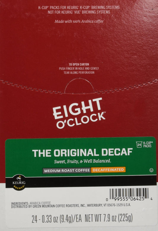 Eight O'Clock Original Decaf Coffee Single-Serve K-Cup, 3 Oz, Carton Of 24