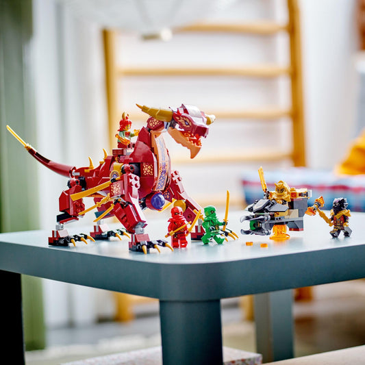 LEGO NINJAGO Heatwave Transforming Lava Dragon 71793 Building Toy Set, Features a Ninja Dragon, a Hovercraft Vehicle and 5 Minifigures, Lava Dragon Toy for Kids Ages 8+ Who Love Ninja Adventures