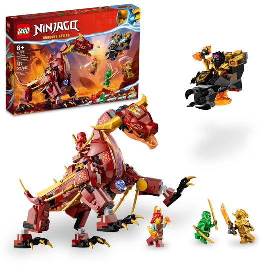 LEGO NINJAGO Heatwave Transforming Lava Dragon 71793 Building Toy Set, Features a Ninja Dragon, a Hovercraft Vehicle and 5 Minifigures, Lava Dragon Toy for Kids Ages 8+ Who Love Ninja Adventures