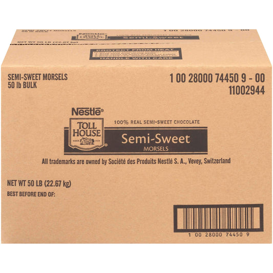 Nestle Toll House Semi Sweet Chocolate Chips, 50 Pound -- 1 each.