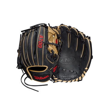 Wilson 2022 A700 11.5" Infield Baseball Glove - Black/Blonde/Red, Right Hand Throw