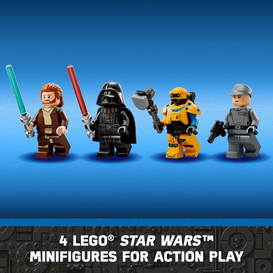 LEGO Star Wars OBI-Wan Kenobi vs. Darth Vader 75334 Building Toy Set - Features 4 Minifigures with Lightsabers for Buildable Battles, Great Collectible Gift for Kids, Boys, and Girls Ages 8+