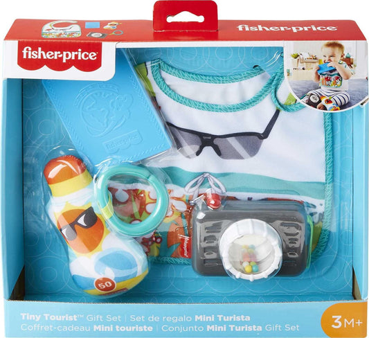 Fisher-Price Tiny Tourist Gift Set, 4 travel-themed baby toys for take-along play