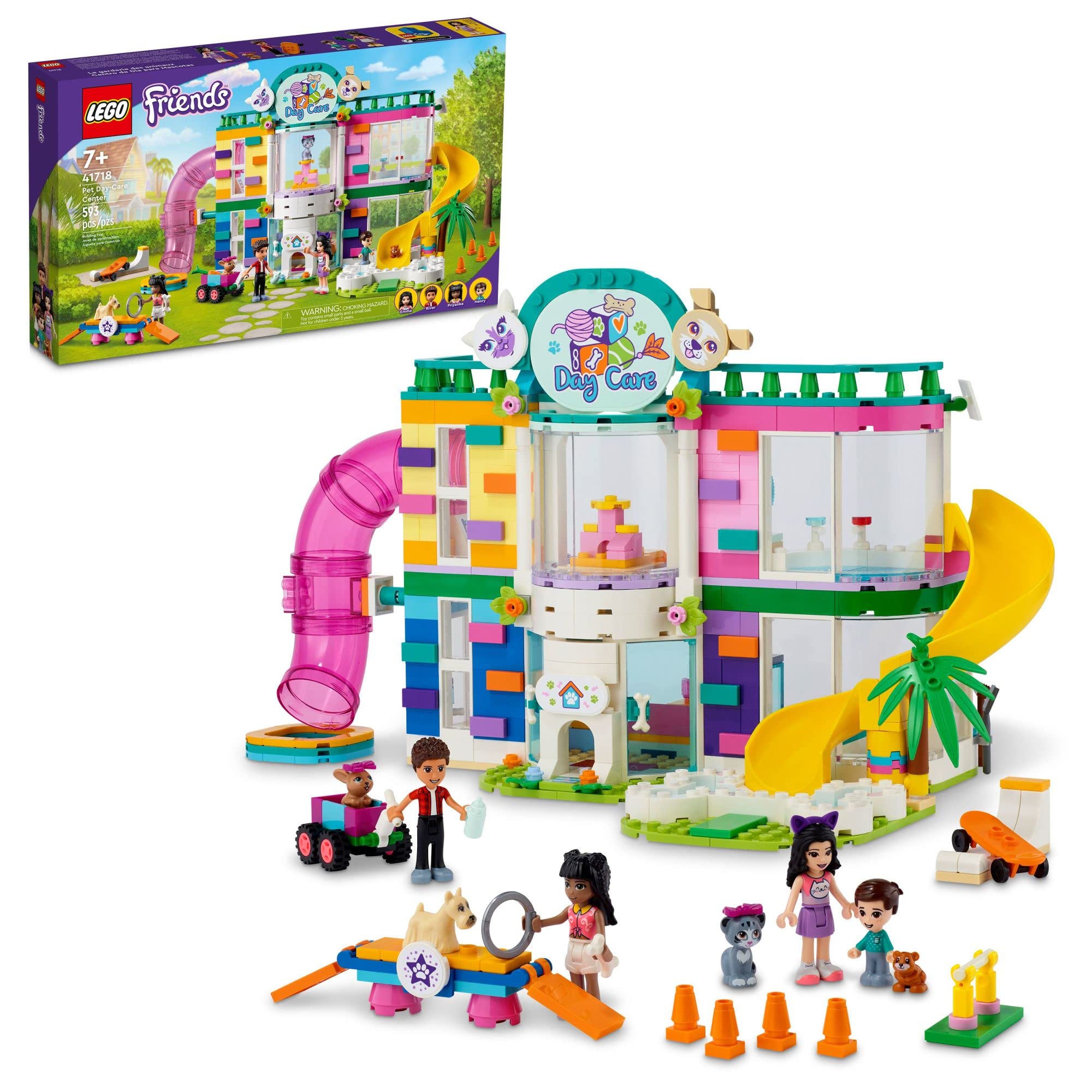 LEGO Friends Pet Day-Care Center 41718 Animal Set, Heartlake City Toy, Birthday Gifts for Kids, Girls and Boys 7 Plus Years Old, with Doggy Figure & 3 Mini Dolls