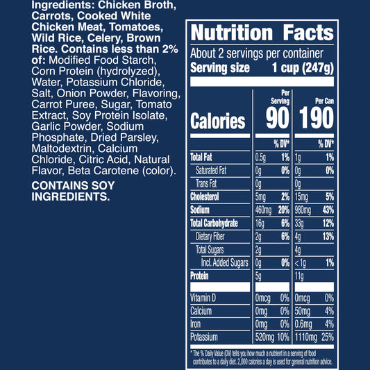 Progresso Reduced Sodium, Savory Chicken & Wild Rice Soup, 19 oz. (Pack of 12)