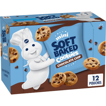 Pillsbury Mini Soft Baked Cookies, Chocolate Chip, Snack Bags, 12 ct