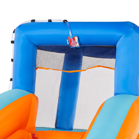 Banzai Surf Rider Kids Inflatable Outdoor Backyard Aqua Water Slide Splash Park with Climbing Wall, Tunnel Slide, and Lagoon Splash Pool