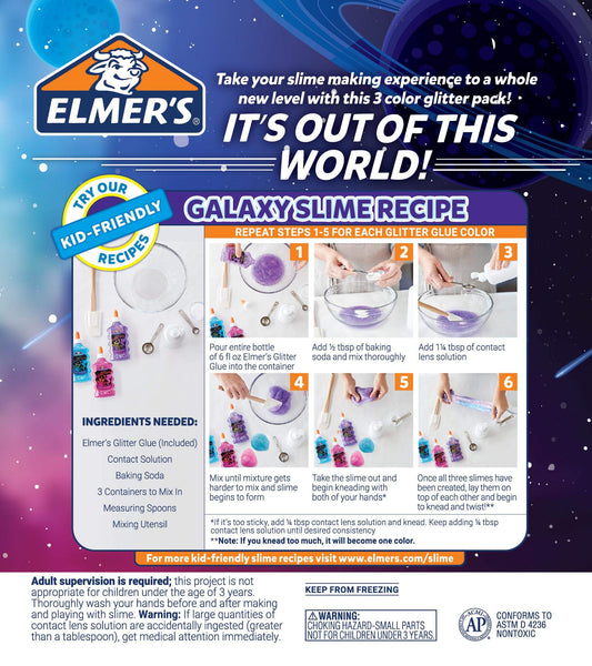 Elmer’s Glue Deluxe Starter Slime Kit | Slime Supplies | Clear School Glue & Glitter Glue Pens, 3 Count