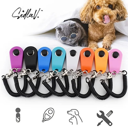 Dog Clicker for Training & Dog Collar with Wrist Strap - Easy to Use Pet Training Clicker for Dogs, Cats, Birds, Horses – Simple Push-Button, Distinct Click, Lightweight & Convenient