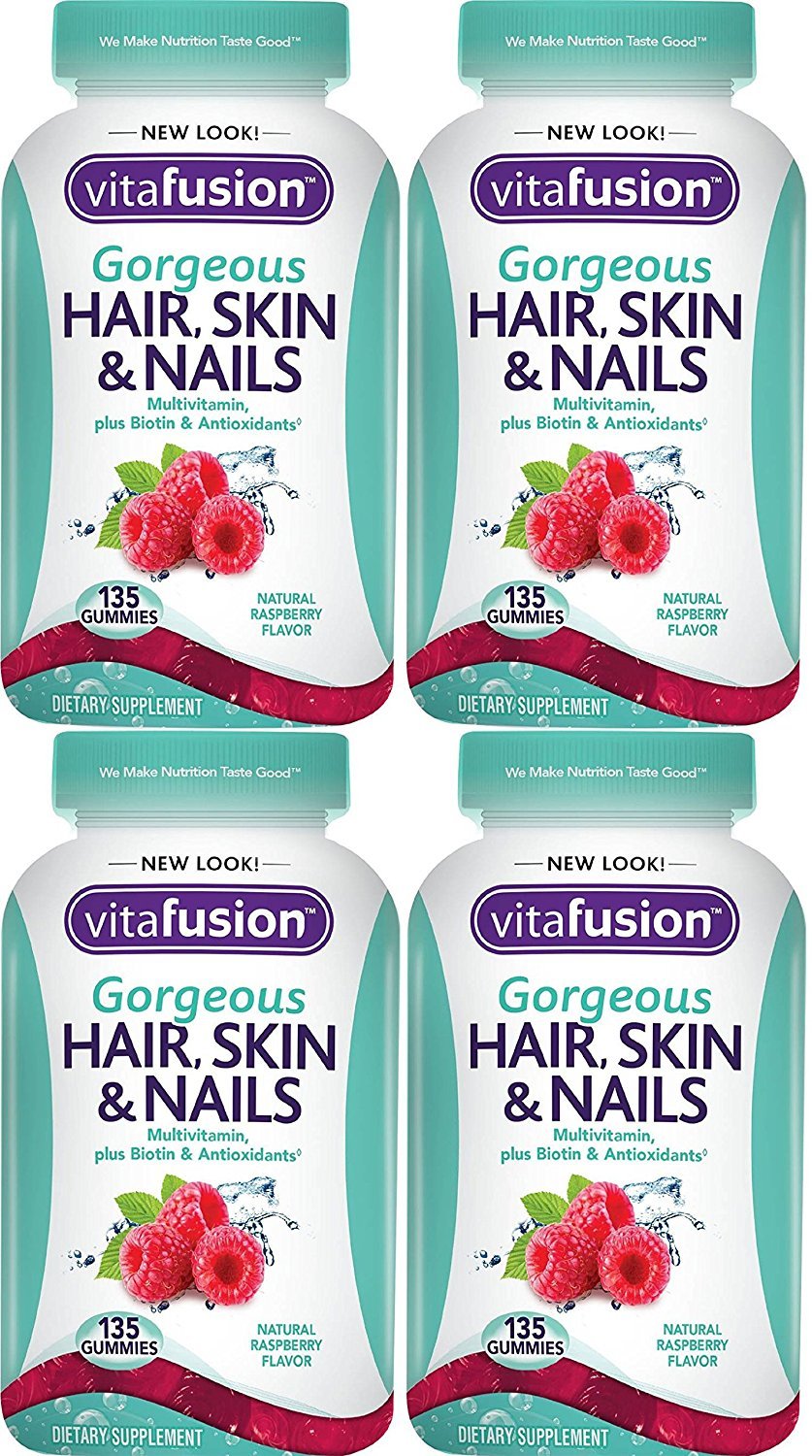 Vitafusion Gorgeous Hair, Skin & Nails Multivitamin, 135 Count (Pack of 4)