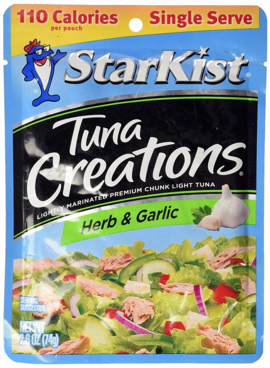 Starkist Tuna Creations, Herb & Garlic, Single Serve 2.6-Ounce Pouch (Pack of 45)