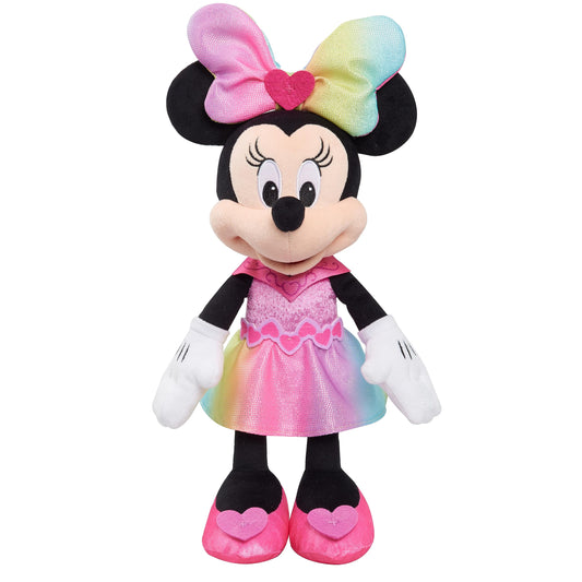 Disney Junior Minnie Mouse Sparkle and Sing 13-inch Feature Plush with Lights and Sounds, Officially Licensed Kids Toys for Ages 3 Up by Just Play