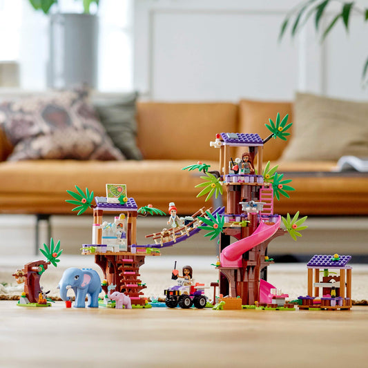 LEGO Friends Jungle Rescue Base 41424 Building Toy for Kids, Animal Rescue Kit That Includes a Jungle Tree House and 2 Elephant Figures for Adventure Fun (648 Pieces)