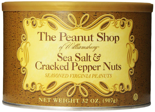 The Peanut Shop of Williamsburg Seasoned Virginia Peanuts, Sea Salt & Cracked Pepper, 32 Ounce