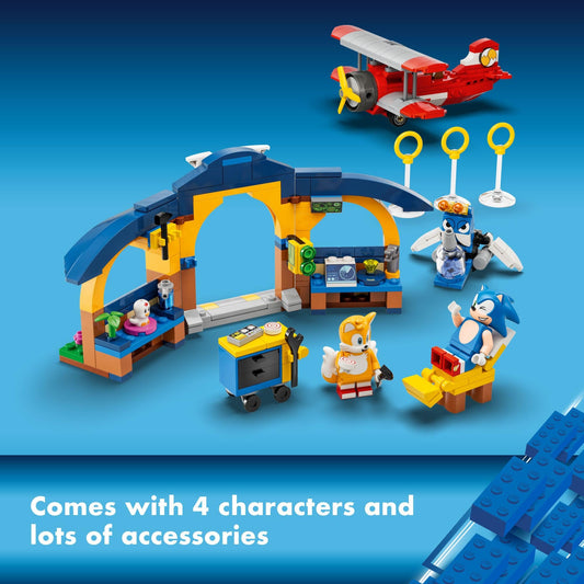 LEGO Sonic The Hedgehog Tails’ Workshop and Tornado Plane 76991 Building Toy Set, Airplane Toy with 4 Sonic Figures and Accessories for Creative Role Play, Gift for 6 Year Olds who Love Gaming