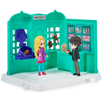 Wizarding World Harry Potter, Magical Minis Honeydukes Sweet Shop with 2 Exclusive Figures and 5 Accessories, Kids Toys for Ages 6 and up