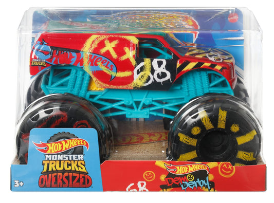 Hot Wheels Monster Trucks, Oversized Monster Truck, 1:24 Scale Die-Cast Toy Truck with Giant Wheels and Cool Designs