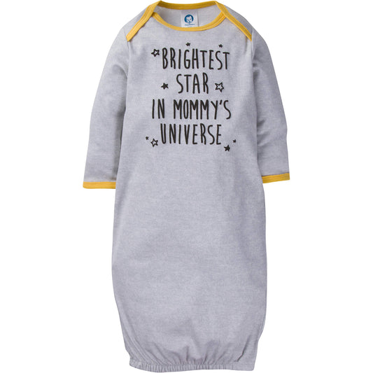 Gerber Unisex Baby Boy and Girls 4-Pack Sleeper Gown Star 0-6 Months